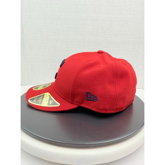 New Era 59Fifty Cleveland Indians Low Profile Size 7 3/4 Red Fitted Hat Cap NEW - Picture 4 of 8